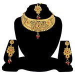 *Бордовое и золотое индийское украшение на шею со стразами, искусственными камнями