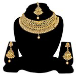 *Коричневое и золотое индийское украшение на шею со стразами, искусственными камнями