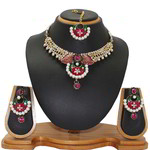 *Разноцветное индийское украшение на шею со стразами, перламутровыми бусинками