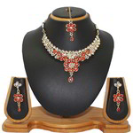 *Бордовое, золотое и красное индийское украшение на шею со стразами, искусственными камнями