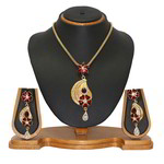 *Бордовый и красный индийский кулон на шею со стразами, искусственными камнями