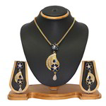 *Синий индийский кулон на шею со стразами, искусственными камнями