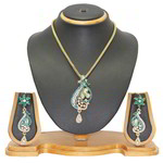 *Синий индийский кулон на шею со стразами, искусственными камнями