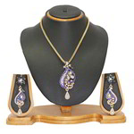 *Синий индийский кулон на шею со стразами, искусственными камнями