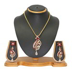 *Бордовый и красный индийский кулон на шею со стразами, искусственными камнями