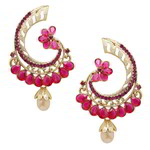 *Розовые индийские серьги со стразами
