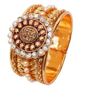 Када — позолоченный разъёмный индийский широкий браслет