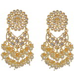 *Бордовые и золотые латунные индийские серьги с искусственными камнями