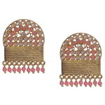 *Золотые индийские серьги из латуни с перламутровыми бусинками