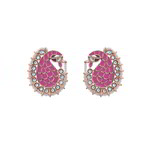 *Золотые латунные индийские серьги с искусственными камнями