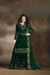 *Зелёное нарядное платье / костюм из креп-жоржета, шёлка и фатина, украшенное вышивкой
