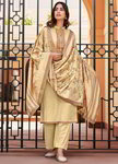 Светло-жёлтое индийское платье / костюм с рукавами три четверти