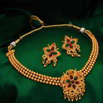 *Бордовое, золотое и красное индийское украшение на шею со стразами