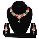 *Разноцветное и золотое индийское украшение на шею со стразами