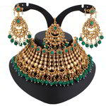 *Золотое и синее индийское украшение на шею со стразами