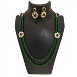 *Цвета меди, зелёное и золотое индийское украшение на шею из меди со стразами, искусственными камнями