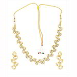 *Молочное и золотое медное индийское украшение на шею со стразами, искусственными камнями