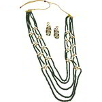 *Цвета меди, зелёное и золотое медное индийское украшение на шею со стразами, искусственными камнями