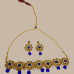 *Цвета меди, золотое и синее медное индийское украшение на шею со стразами, искусственными камнями