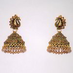 *Разноцветные и золотые индийские серьги со стразами