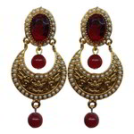 *Золотые латунные индийские серьги с перламутровыми бусинками