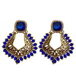 *Золотые индийские серьги из латуни с перламутровыми бусинками