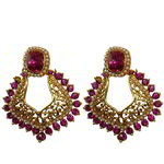 *Золотые и розовые индийские серьги из латуни с перламутровыми бусинками