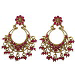 *Золотые латунные индийские серьги с перламутровыми бусинками