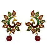 *Разноцветные и золотые латунные индийские серьги с перламутровыми бусинками