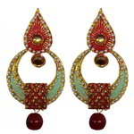 *Разноцветные и золотые индийские серьги из латуни с перламутровыми бусинками