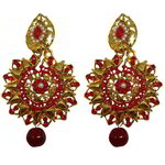 *Золотые латунные индийские серьги с перламутровыми бусинками