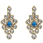 *Молочные и золотые латунные индийские серьги с перламутровыми бусинками