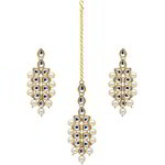 *Молочные и золотые латунные индийские серьги с перламутровыми бусинками