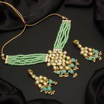 *Разноцветное и золотое индийское украшение на шею со стразами, перламутровыми бусинками