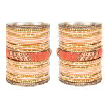 *Золотой и розовый латунный индийский браслет со стразами, бисером