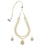 *Молочное и золотое индийское украшение на шею со стразами