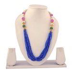 *Разноцветное, цвета меди и золотое медное индийское украшение на шею с бисером, перламутровыми бусинками