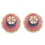 *Золотые и синие латунные индийские серьги с искусственными камнями