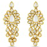 *Молочные и золотые индийские серьги с искусственными камнями