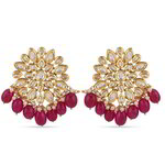 *Молочные и золотые индийские серьги с искусственными камнями