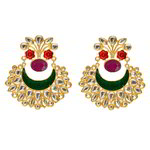 *Разноцветные и золотые латунные индийские серьги с искусственными камнями