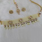 *Молочное, цвета меди и золотое медное индийское украшение на шею с искусственными камнями