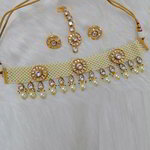 *Молочное, цвета меди и золотое медное индийское украшение на шею с искусственными камнями