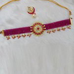 *Цвета меди, золотое и розовое медное индийское украшение на шею с искусственными камнями