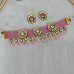 *Цвета меди, золотое и розовое медное индийское украшение на шею с искусственными камнями