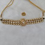 *Молочное, цвета меди и золотое индийское украшение на шею из меди с искусственными камнями