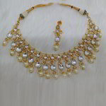 *Молочное, цвета меди и золотое медное индийское украшение на шею с искусственными камнями