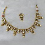 *Молочное, цвета меди и золотое медное индийское украшение на шею с искусственными камнями