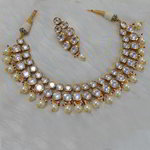 *Молочное, цвета меди и золотое медное индийское украшение на шею с искусственными камнями