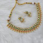 *Разноцветное, цвета меди и золотое индийское украшение на шею из меди с искусственными камнями